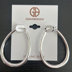 Sterling Silver Tear Drop Hoop Earnings